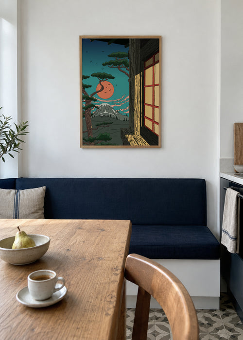 Sunset Over Serenity - Framed poster in an interior