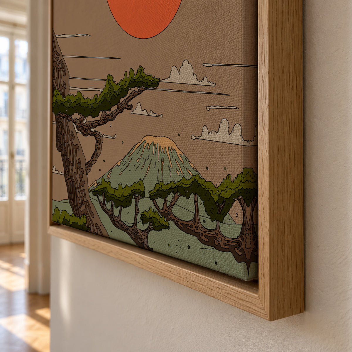 Serene Sunset View - Framed canvas detail