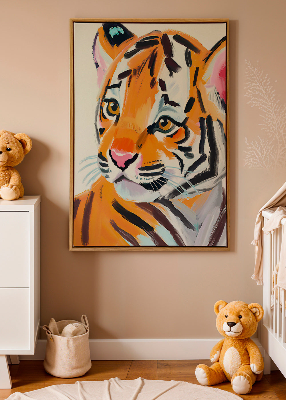 Cuadro tigre ilustrado en primer plano – Canvas2