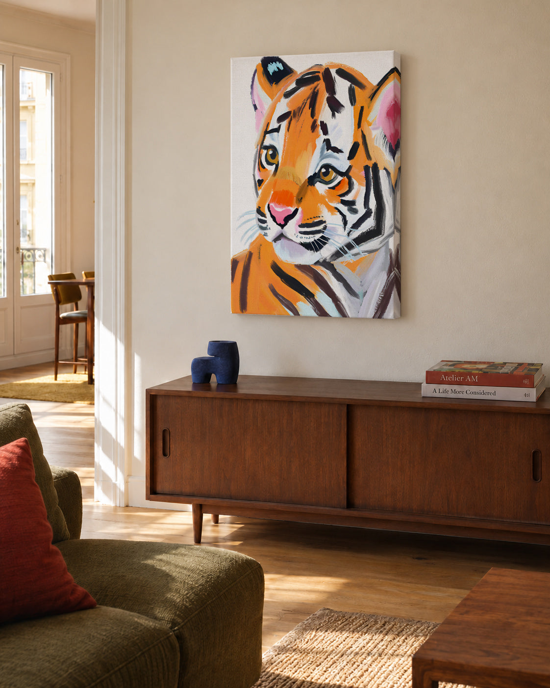 Tiger - Unframed canvas in an interior