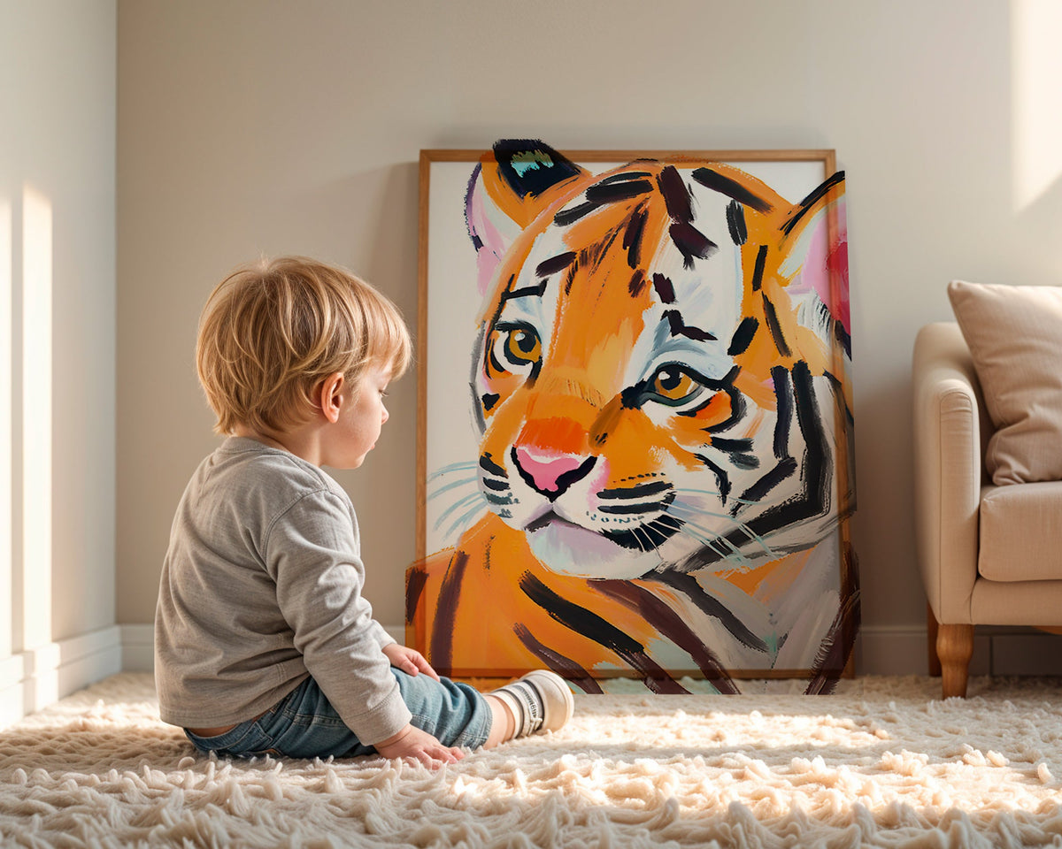 Cuadro tigre ilustrado en primer plano – Product3