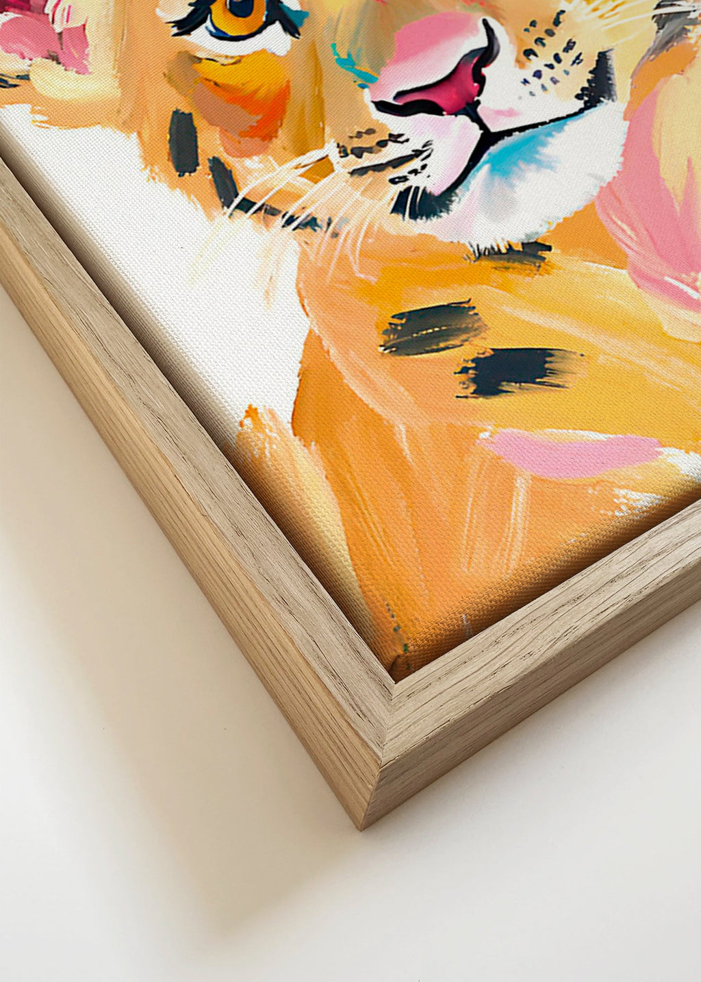 Cuadro tigre bebé ilustrado – Canvas detail