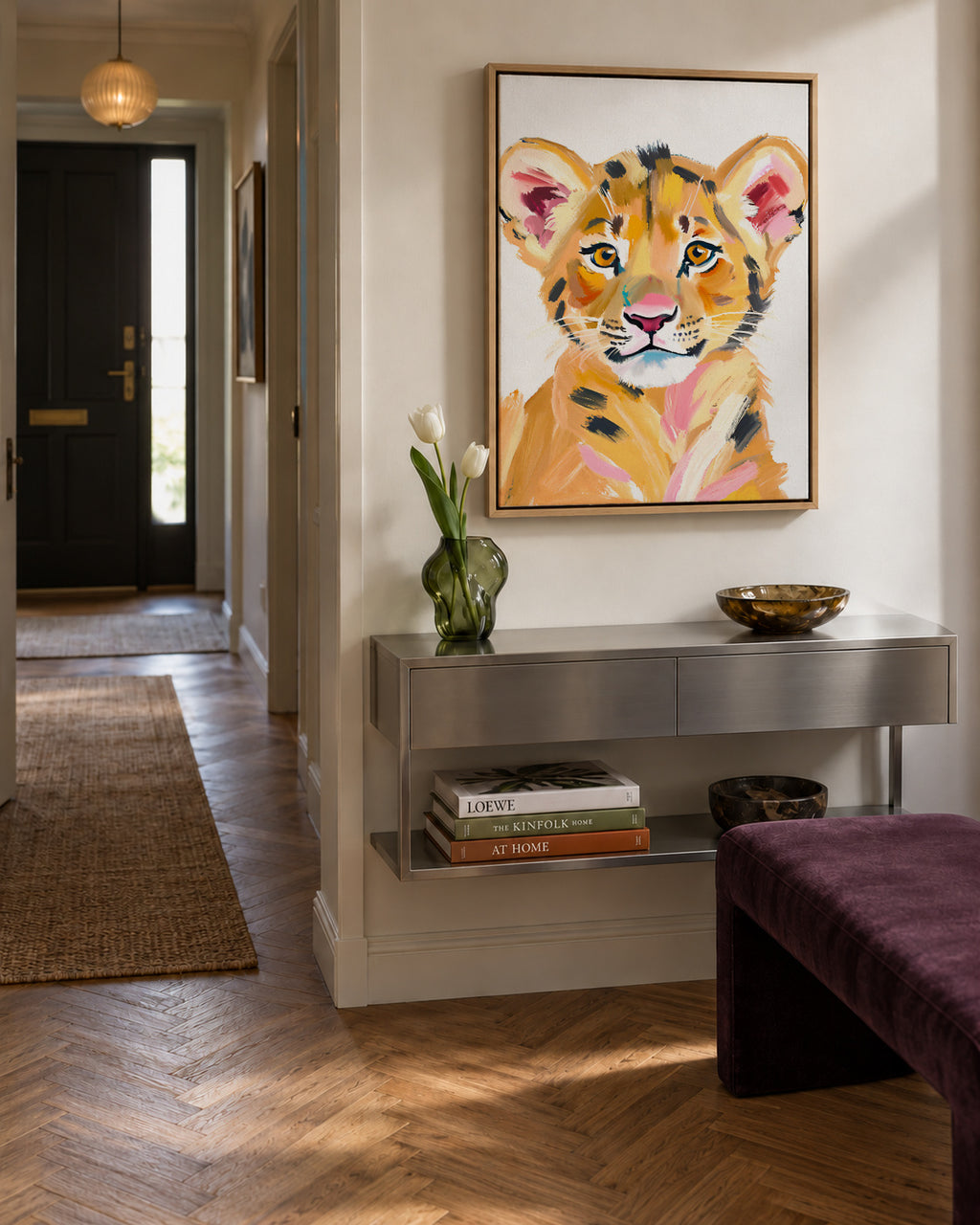 Tigerbaby - Framed canvas in an interior