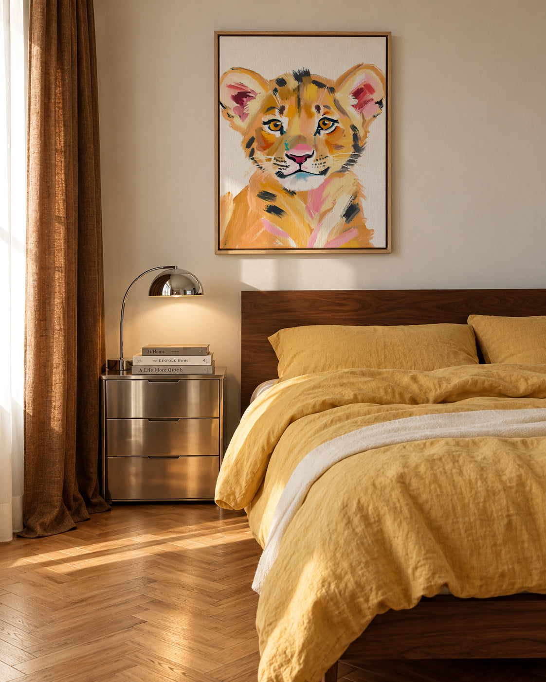Tigerbaby - Framed canvas in an interior