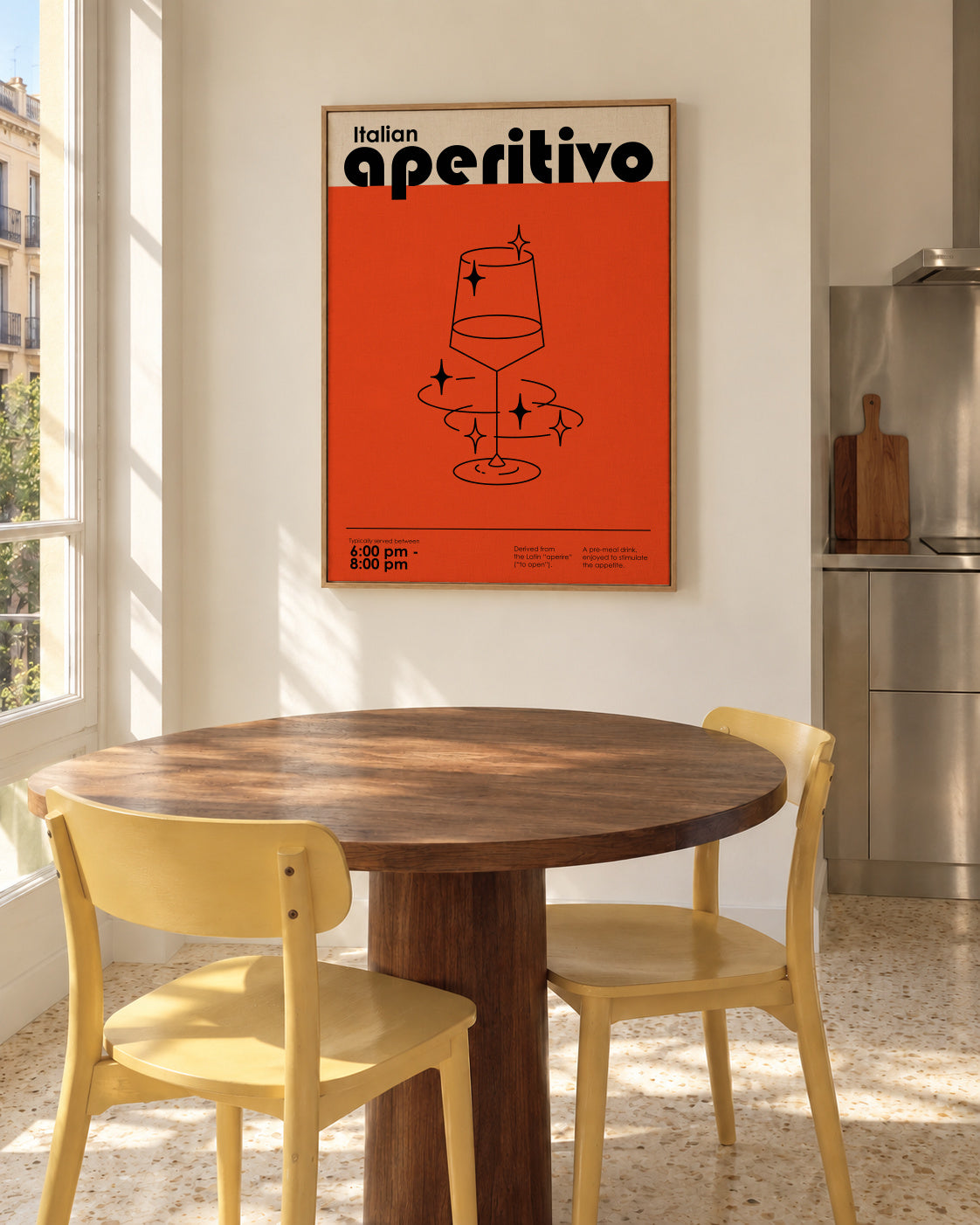 Italian Aperitivo - Framed canvas in an interior