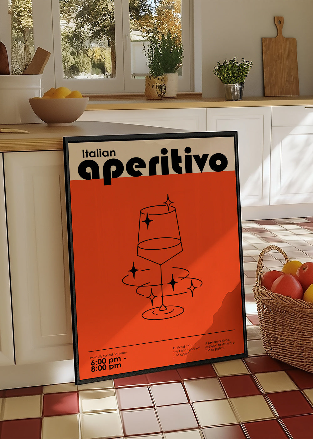 Italian Aperitivo - Framed poster in an interior