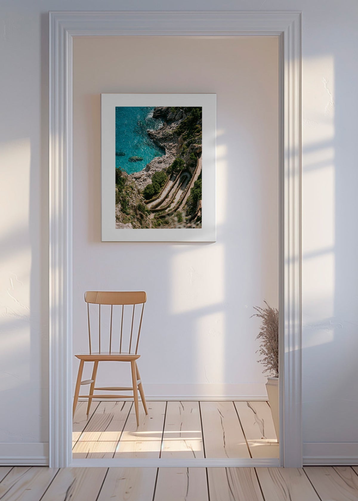 Cuadro de paisaje con costa en terrazas y mar turquesa – Canvas