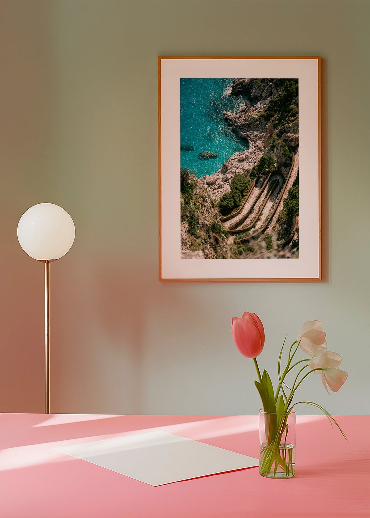 Cuadro de paisaje con costa en terrazas y mar turquesa – Product3