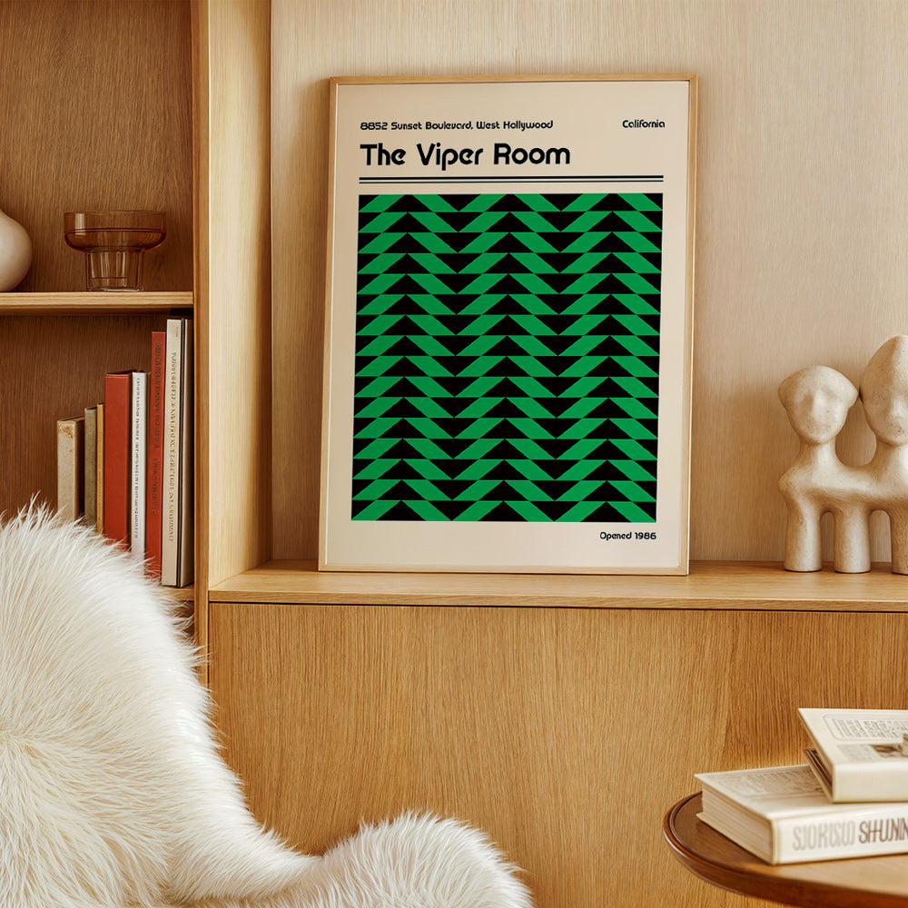 Cuadro vintage con patrón geométrico verde – Product2