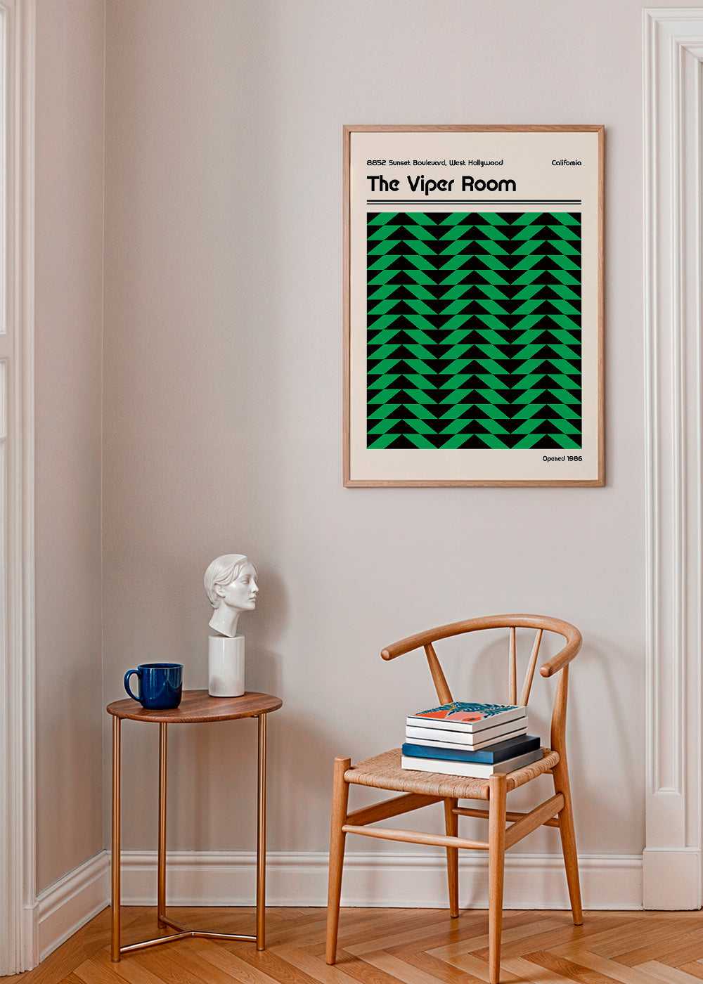 Cuadro vintage con patrón geométrico verde – Product3