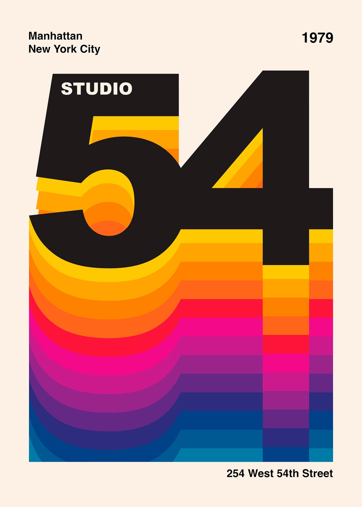 Studio 54 Retro Design - Unframed art print
