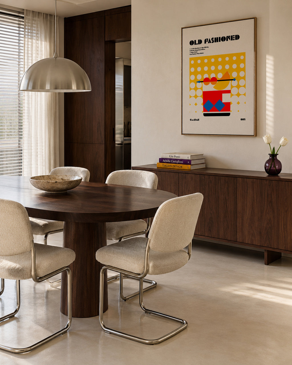 Old Fashioned Bauhaus Cocktail - Framed canvas in an interior