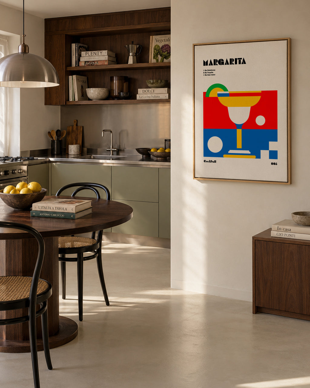 Margarita Bauhaus Cocktail - Framed canvas in an interior
