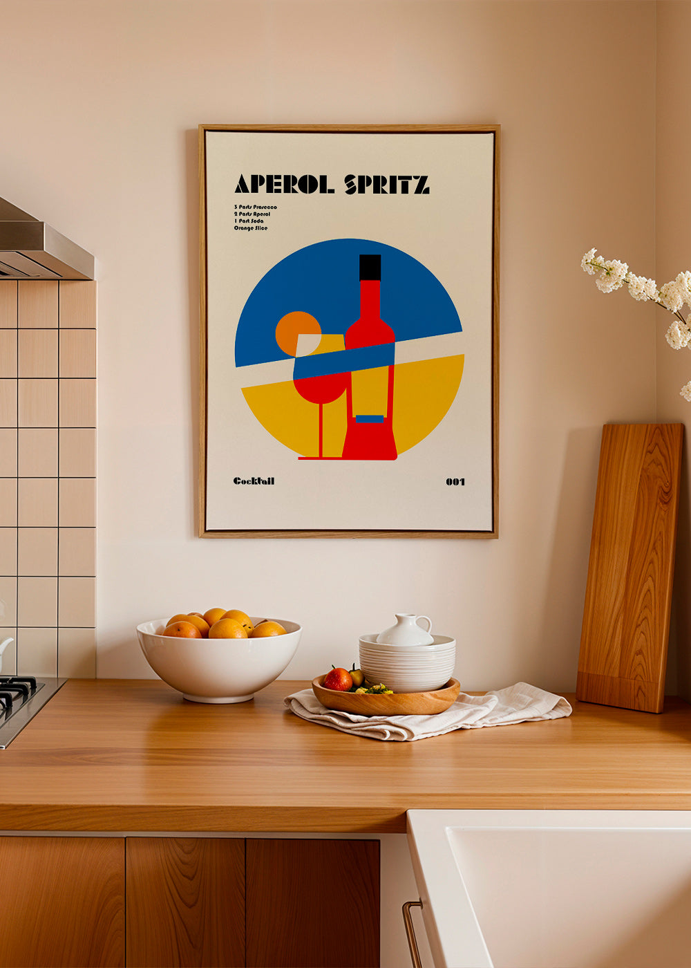 Cuadro de cocina Aperol Spritz geométrico – Canvas2
