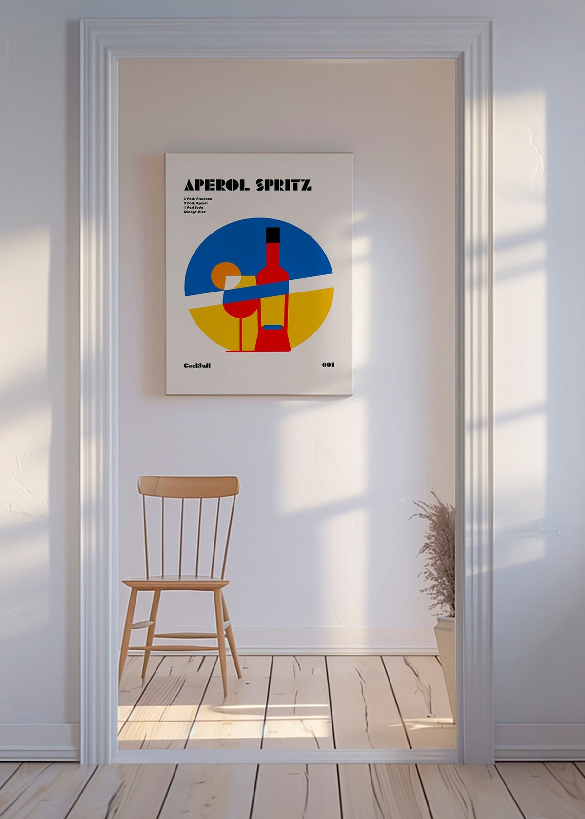 Cuadro de cocina Aperol Spritz geométrico – Canvas