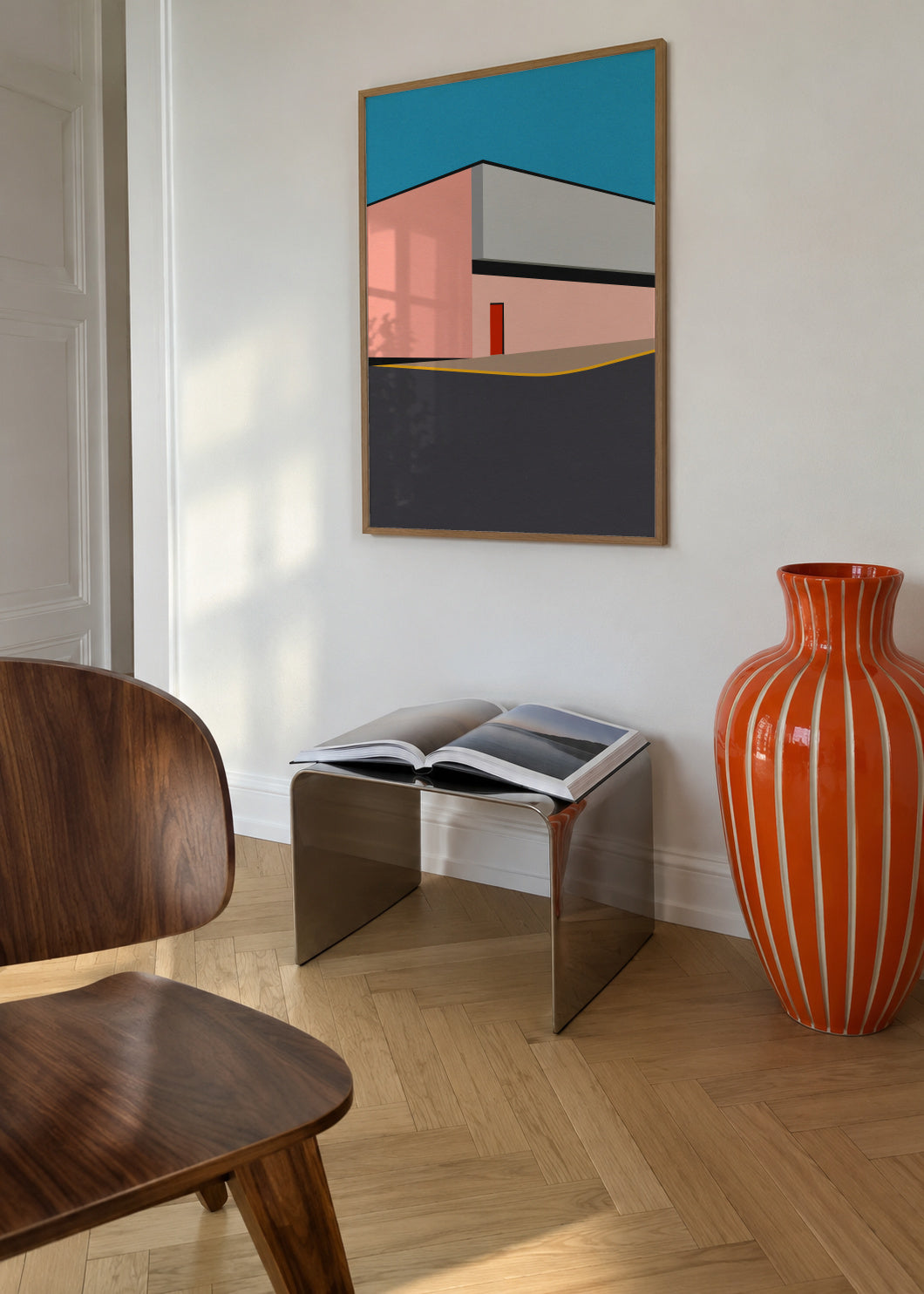 Warehouse Illustration - Framed poster in an interior