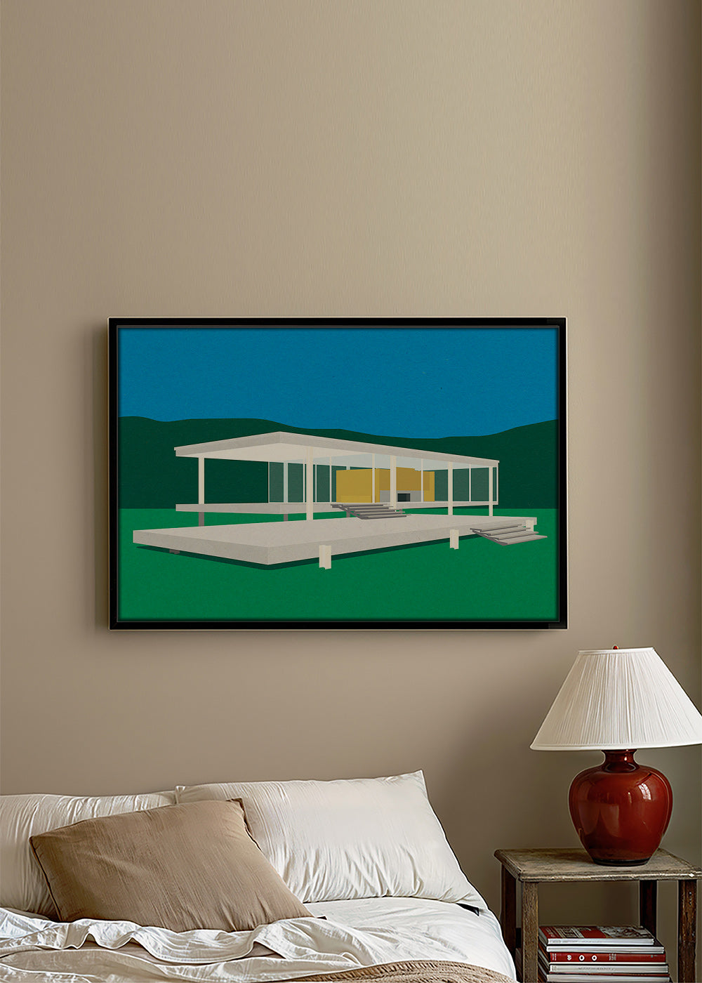 Ilustración arquitectónica de casa moderna minimalista – Canvas2