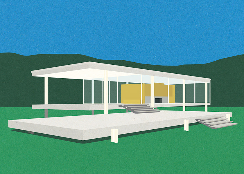 Ilustración arquitectónica de casa moderna minimalista