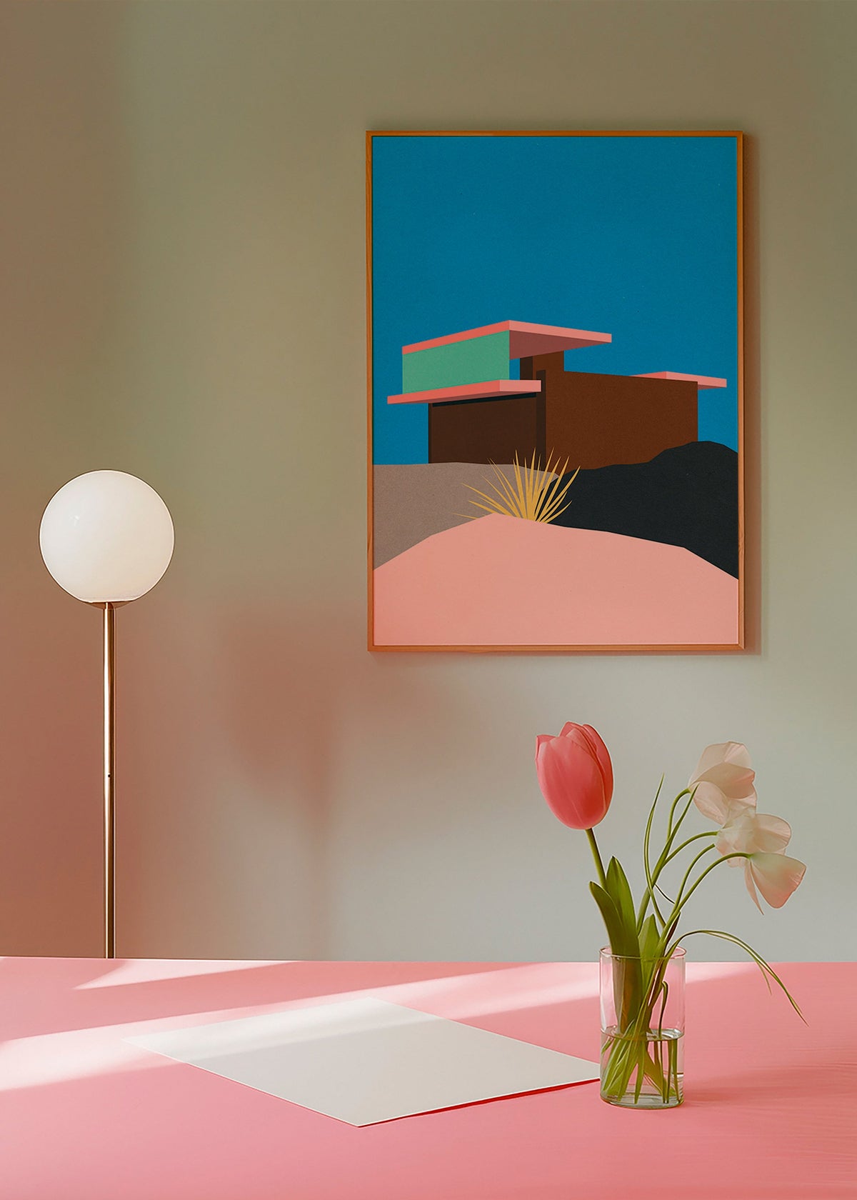 Ilustración arquitectónica de casa desértica – Product1