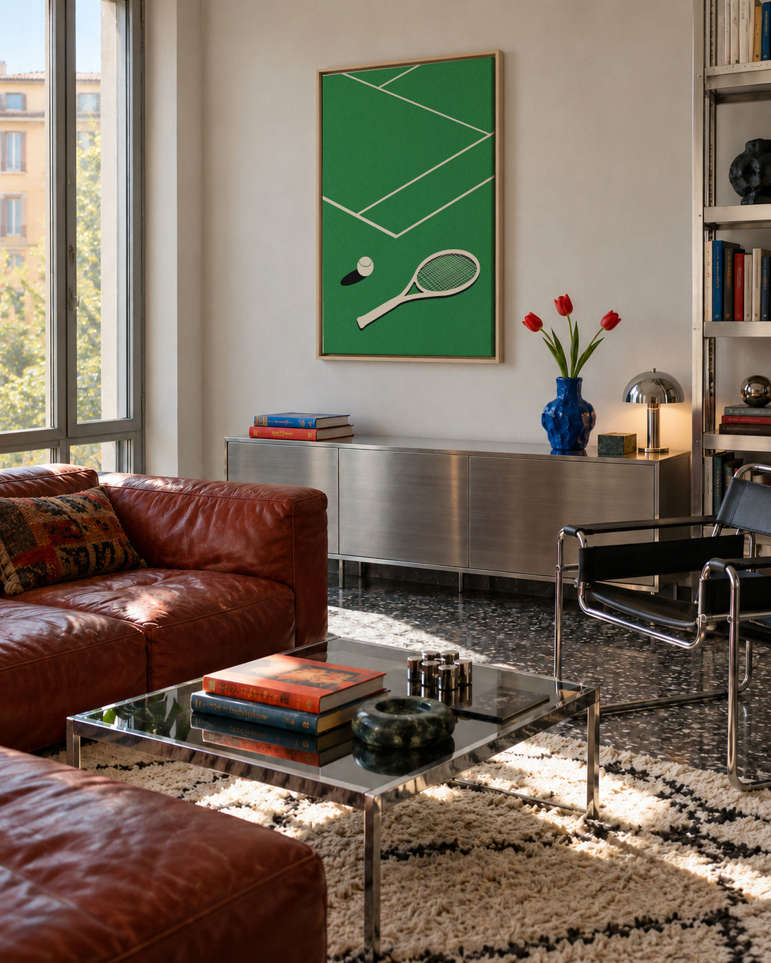 Rosi Feist Lawn Tennis Club - Framed canvas in an interior