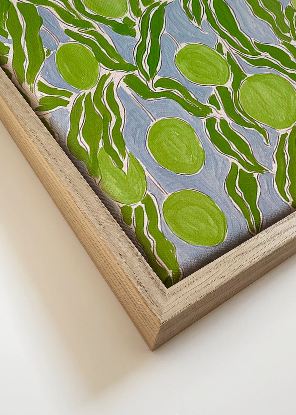 Cuadro de cocina con mangos y hojas colgantes – Canvas detail
