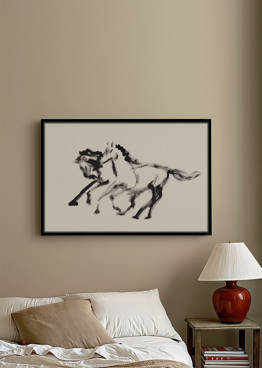 Cuadro de caballos en tinta gestual – Canvas2