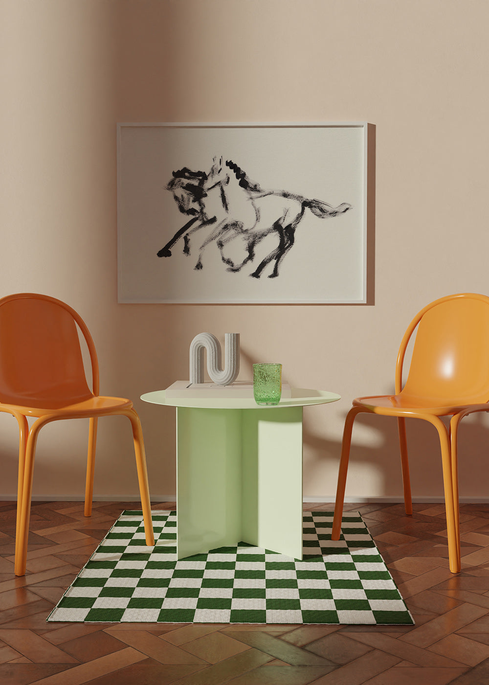 Cuadro de caballos en tinta gestual – Product1