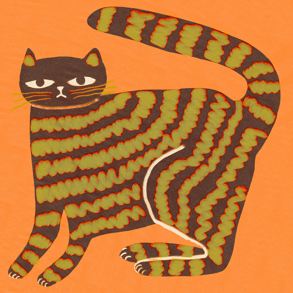 Cat with stripes - Unframed art print