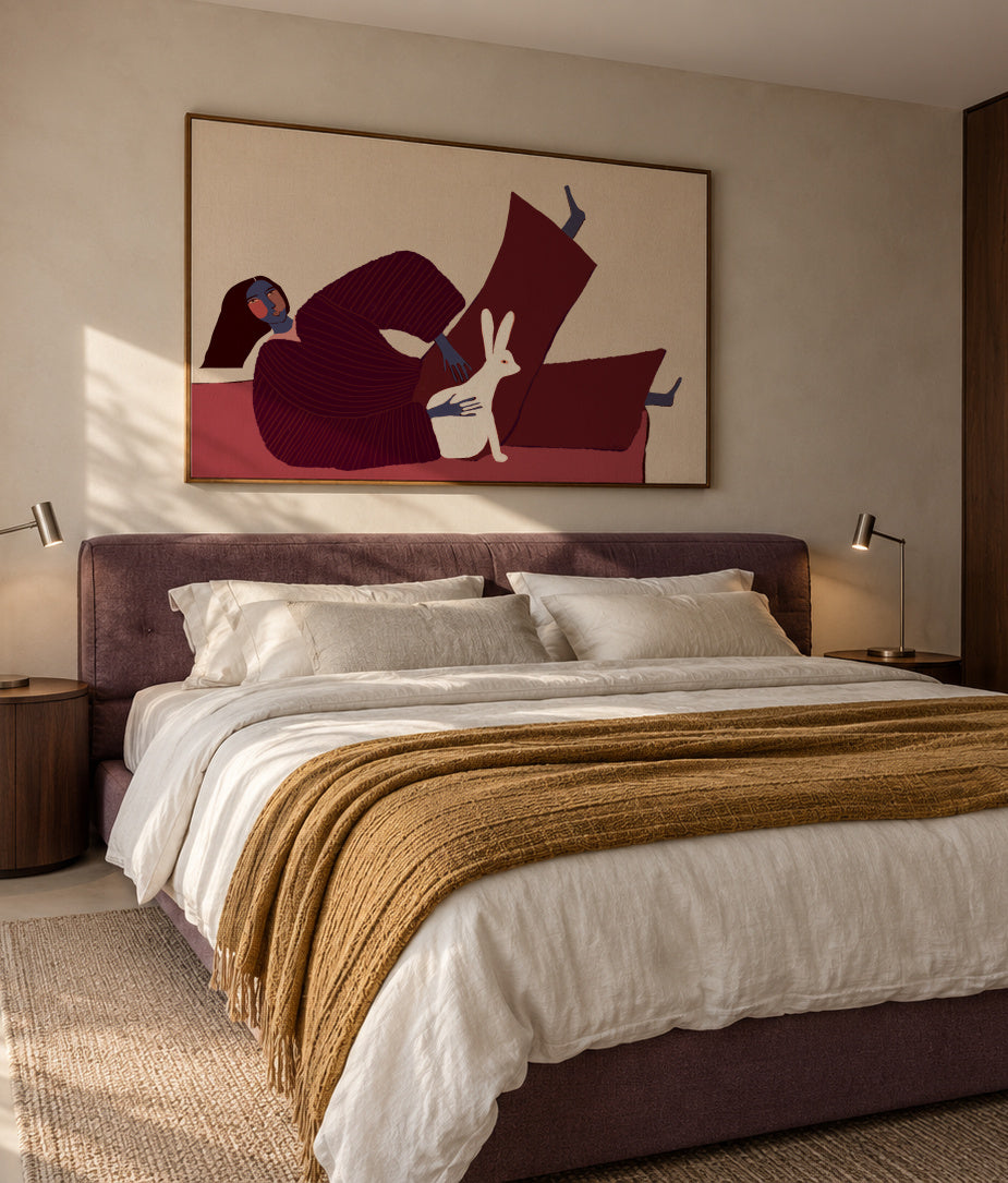 Rabbit lover - Framed canvas in an interior