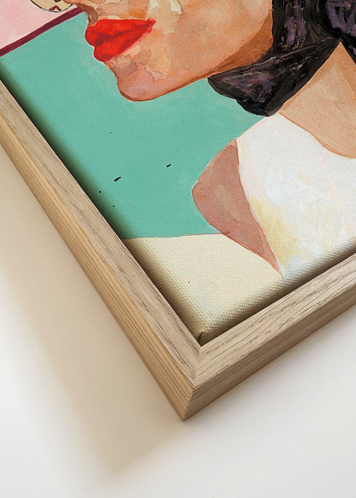 Ilustración de mujer con gafas vintage – Canvas detail