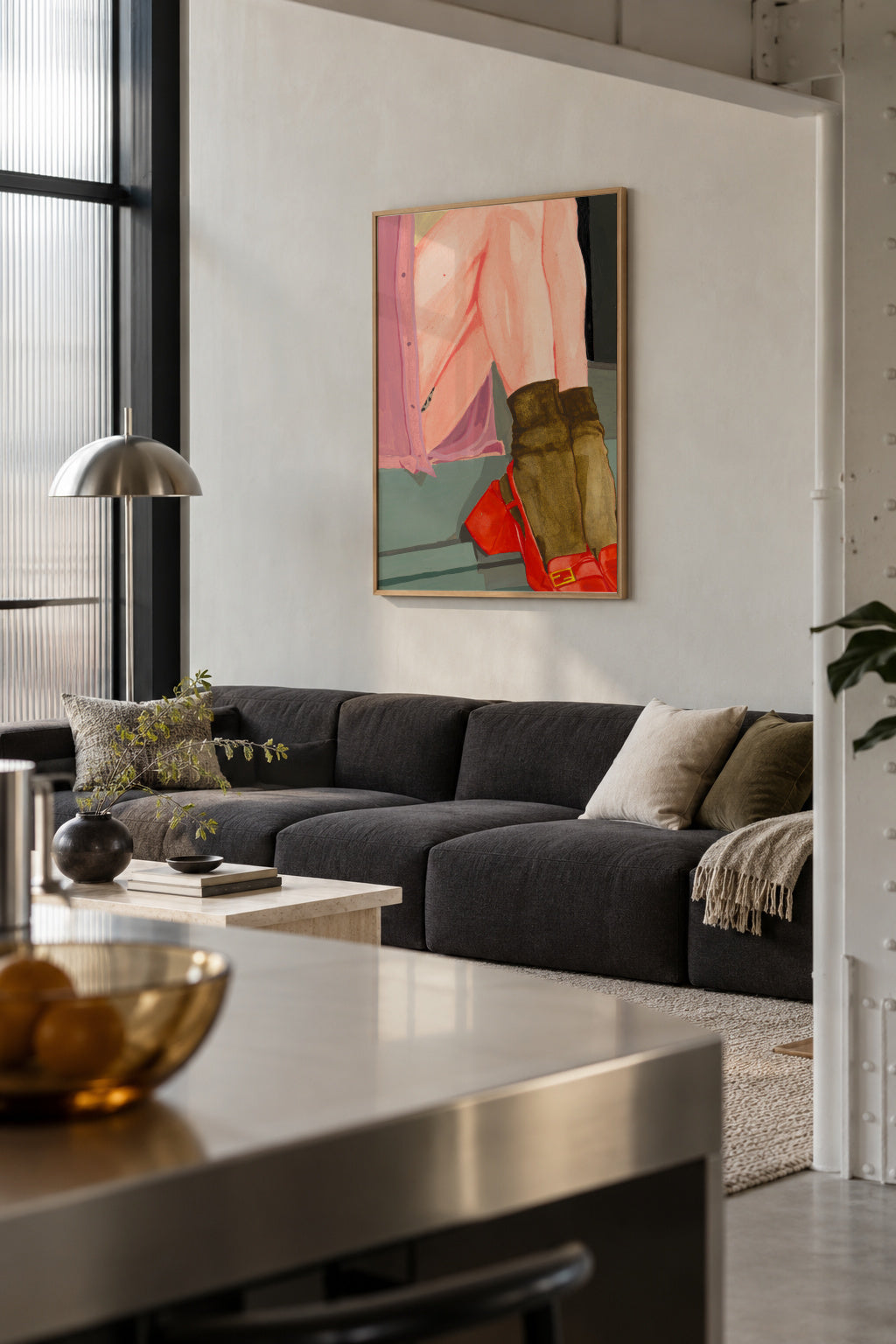 The Waiting Girl - Framed poster in an interior