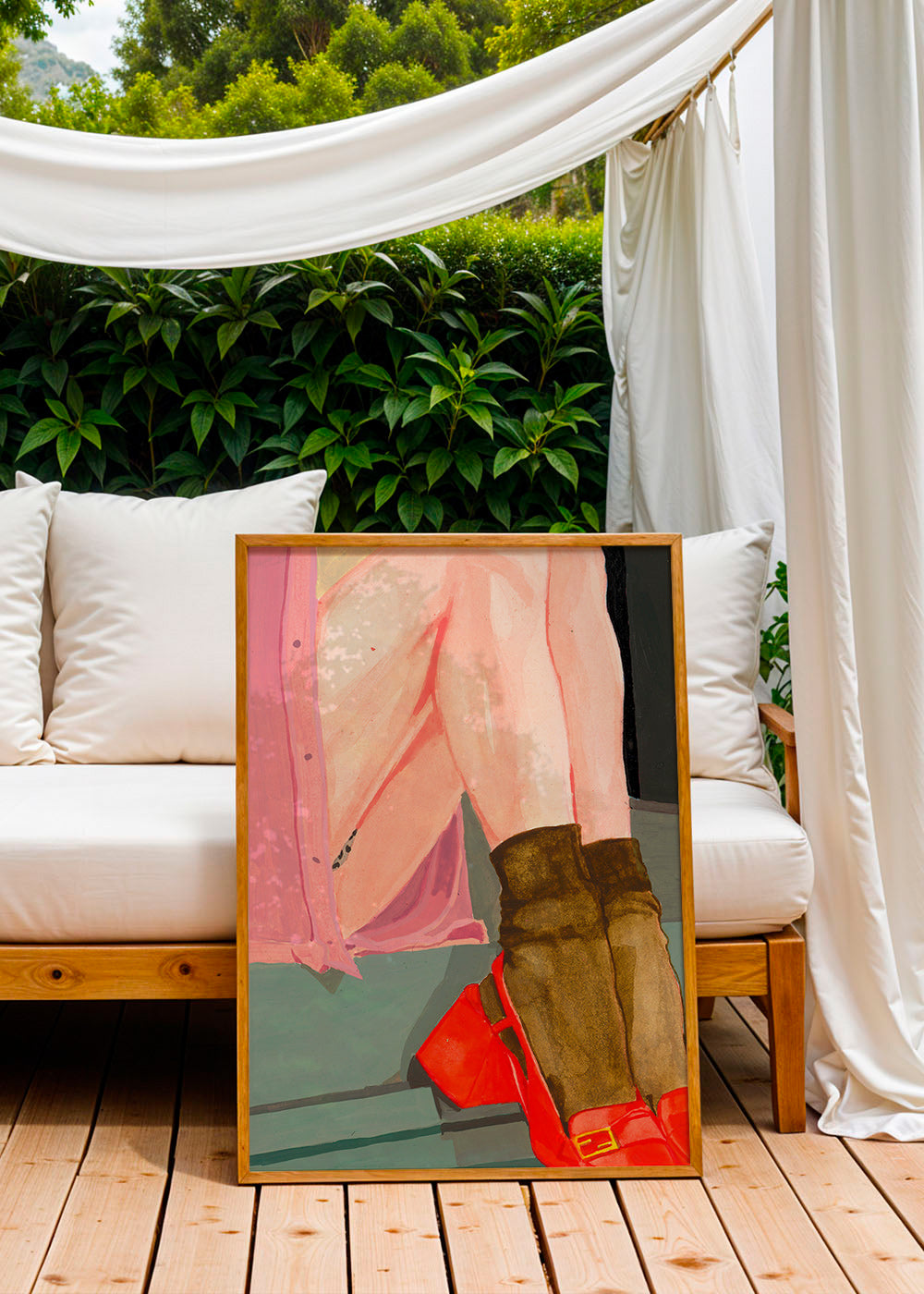 Ilustración de piernas con zapatos rojos – Product2