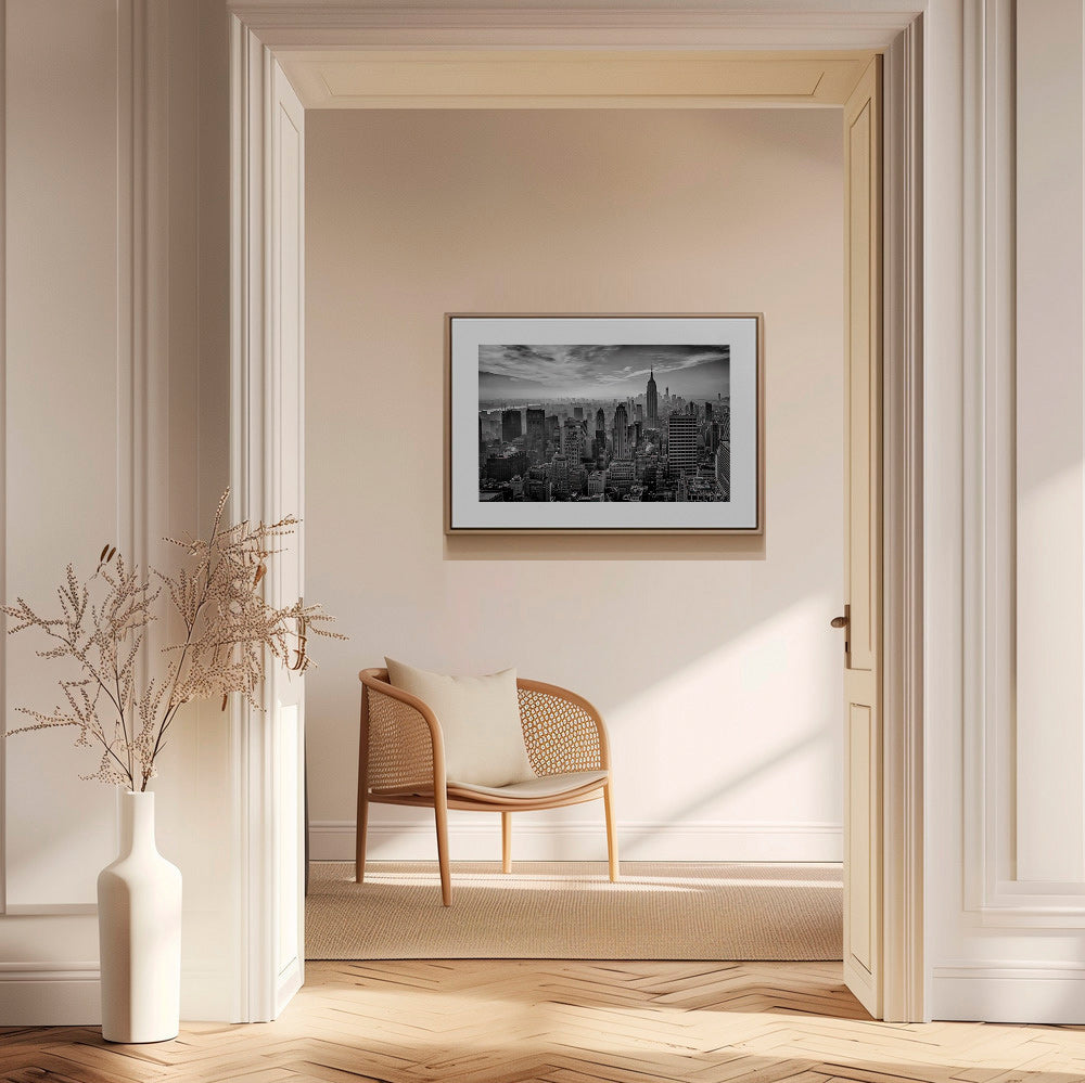 Cuadro de ciudades: Skyline de Manhattan en blanco y negro – Canvas1