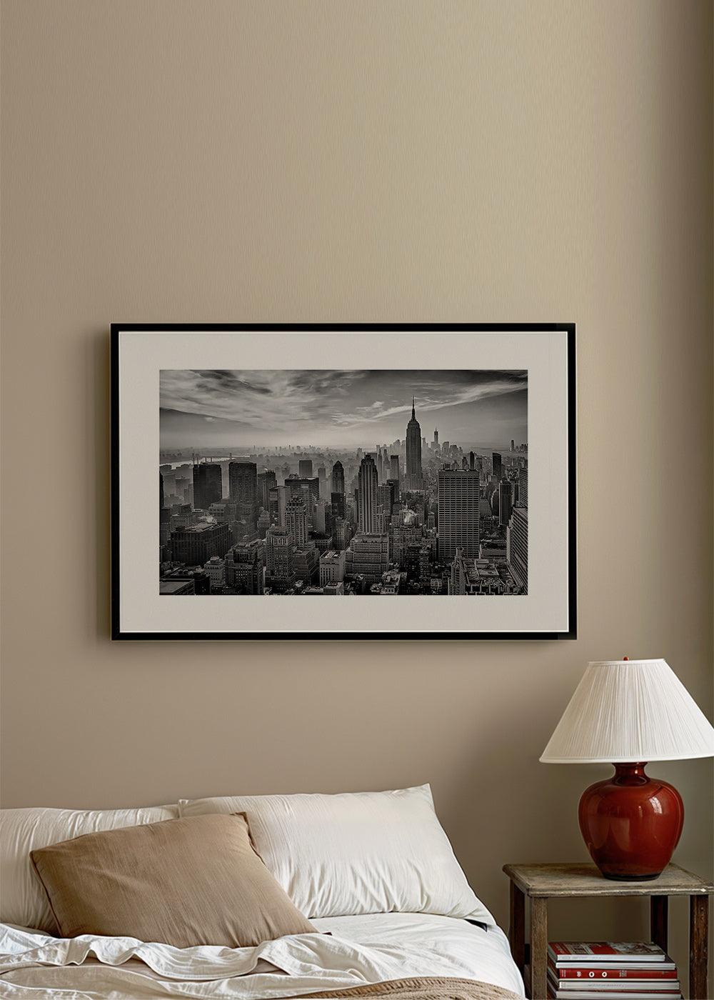Cuadro de ciudades: Skyline de Manhattan en blanco y negro – Product2