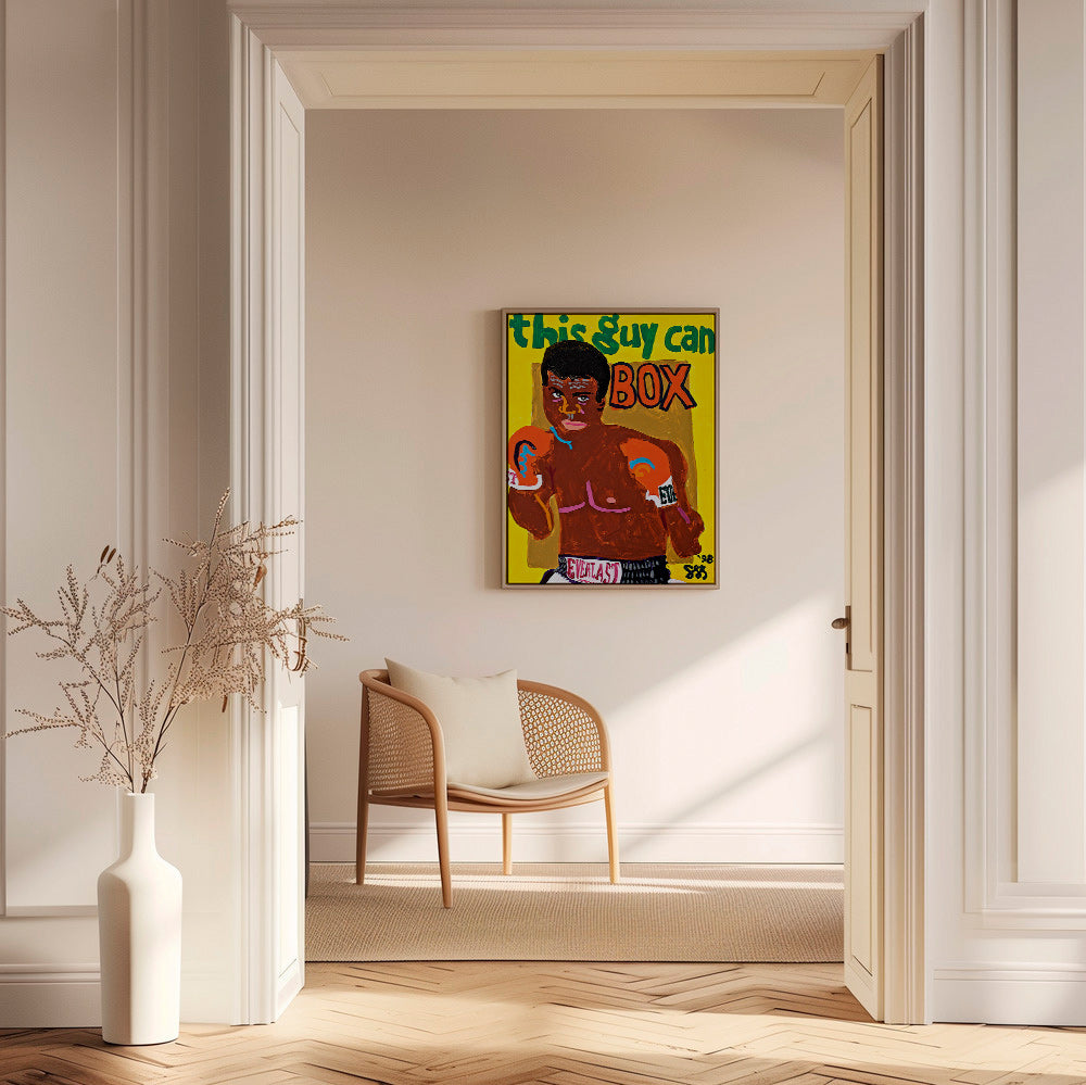 Cuadro deportivo boxeador ilustrado – Canvas1