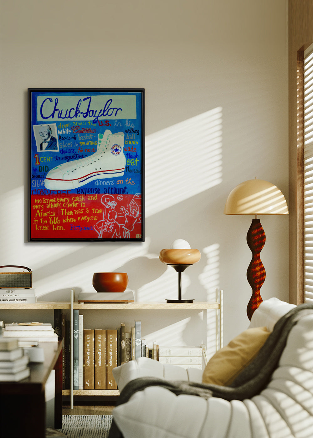 Chuck Taylor the Man - Framed canvas in an interior