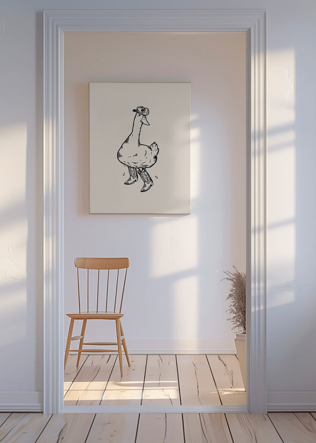 Cuadro pato vaquero ilustrado – Canvas