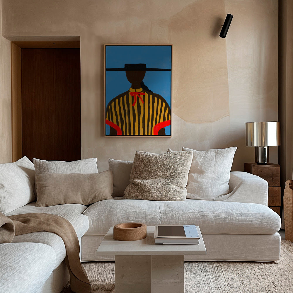Ilustración de figura con sombrero y rayas – Canvas2
