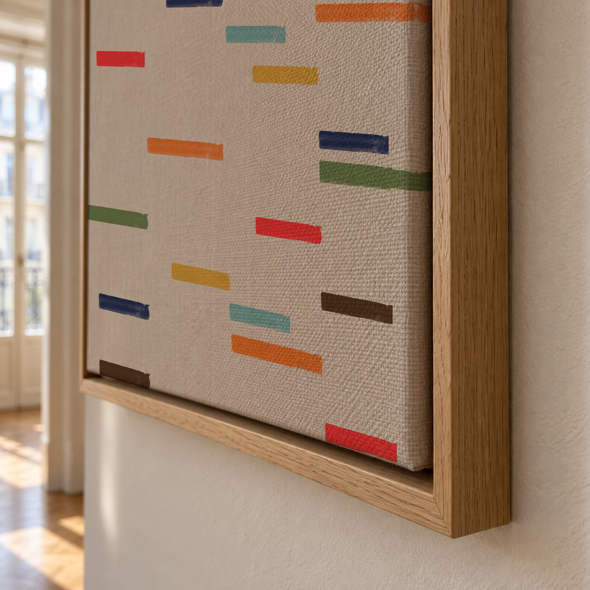 Floating Stripes - Framed canvas detail
