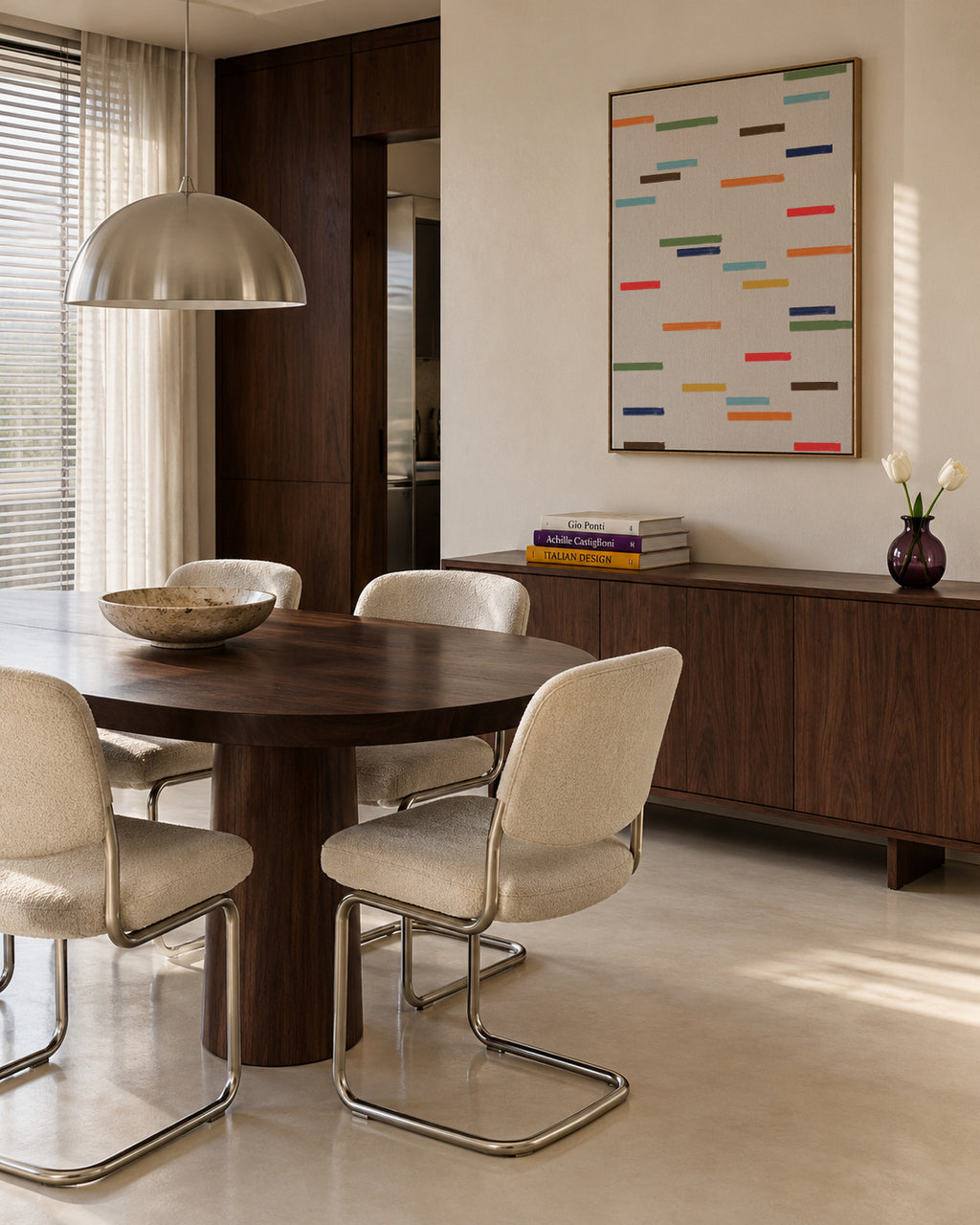 Floating Stripes - Framed canvas in an interior