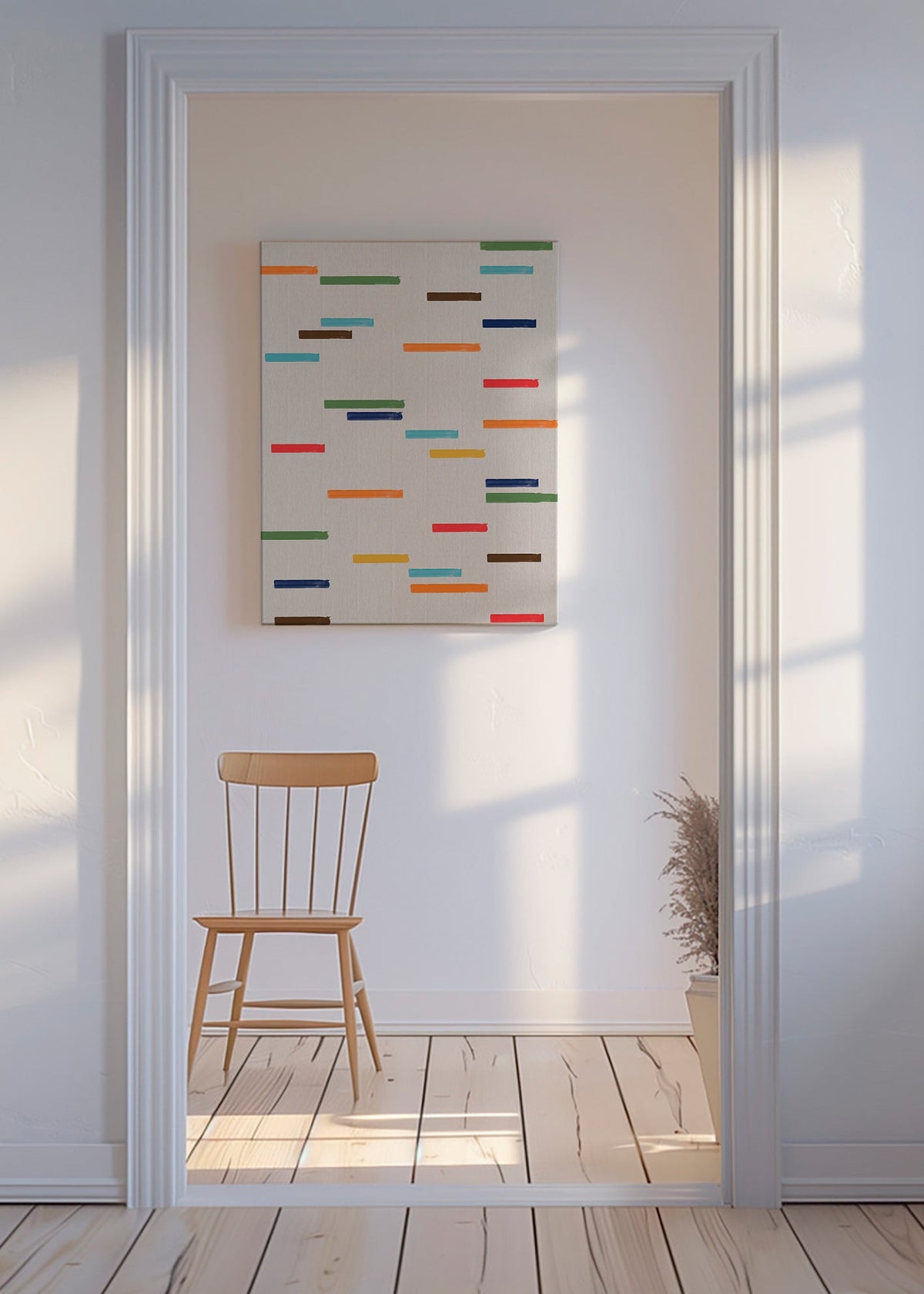 Cuadro abstracto con rayas flotantes – Canvas