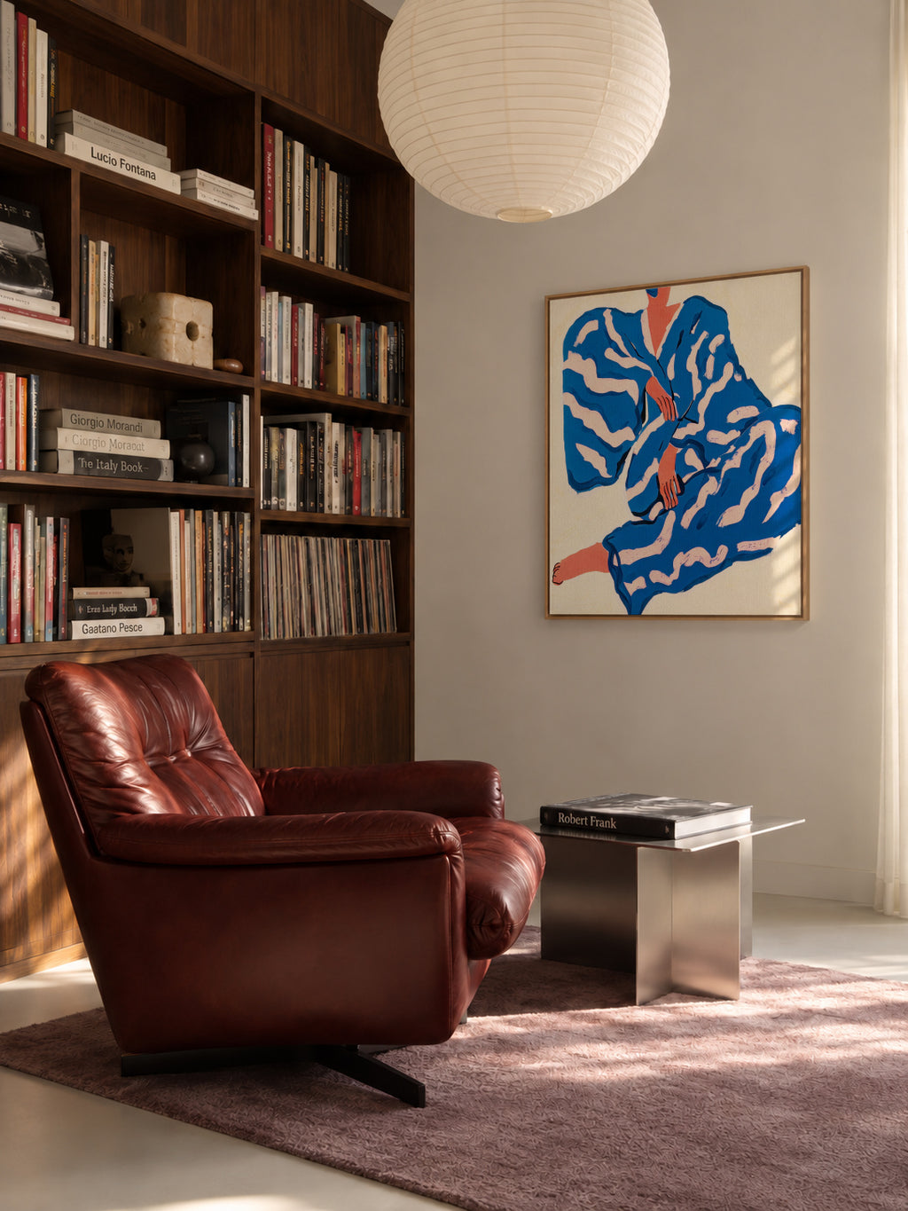 Portrait Indigoreverie - Framed canvas in an interior