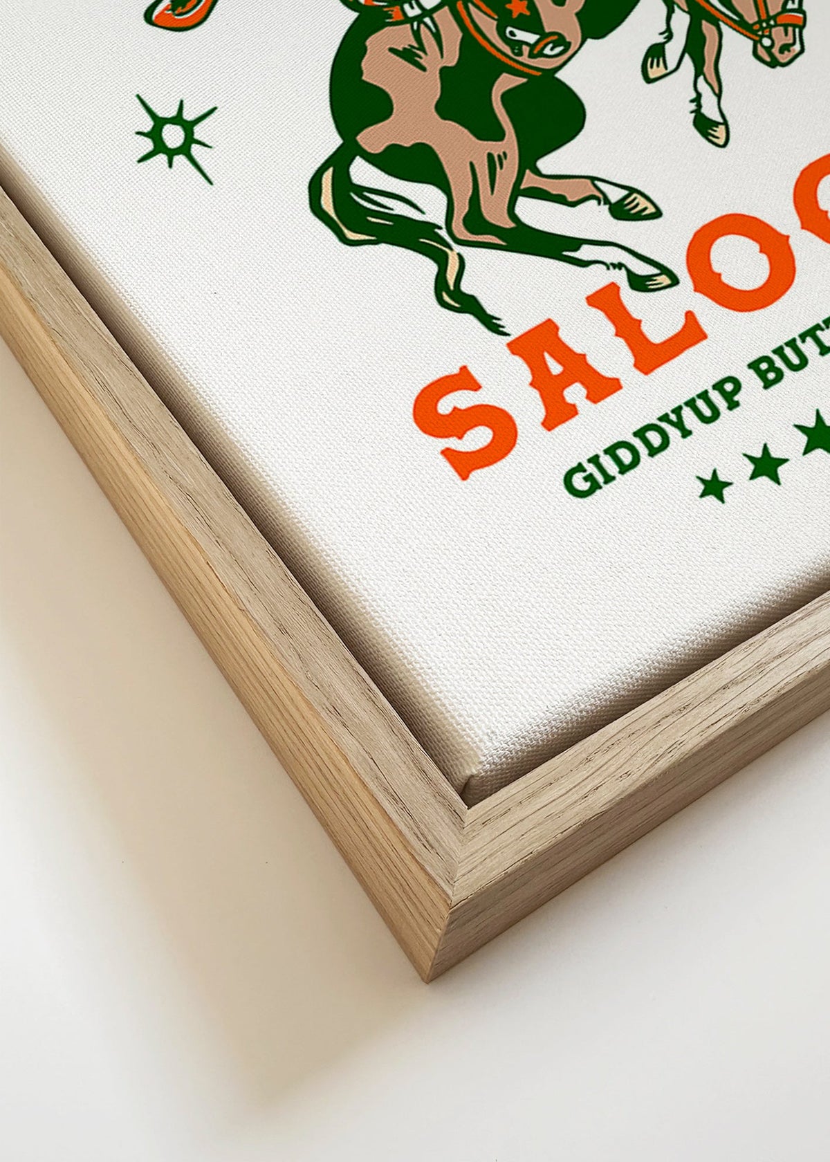 Cuadro vintage: rodeo con vaquera ilustrada – Canvas detail