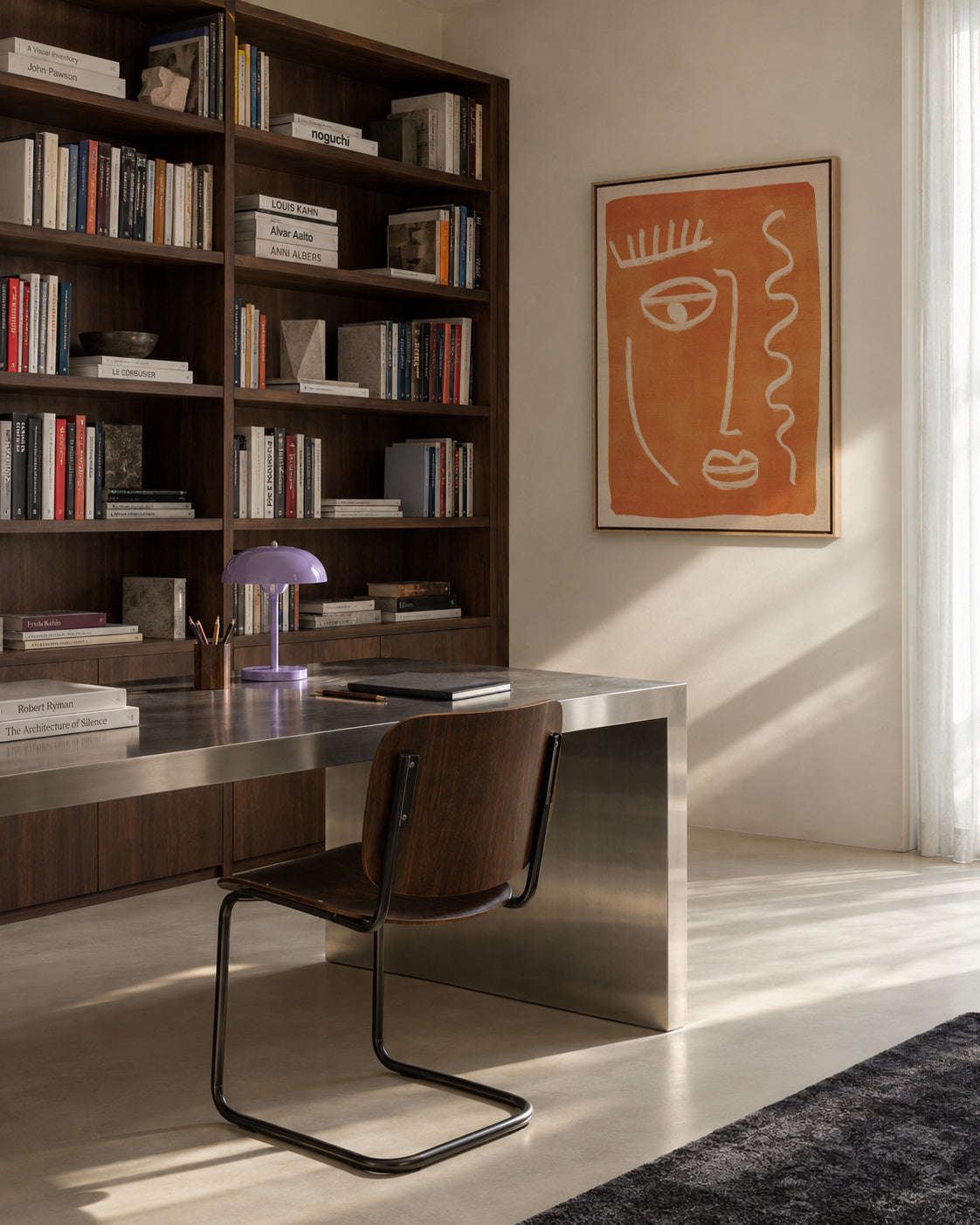Abstract Face Portrait - Framed canvas in an interior