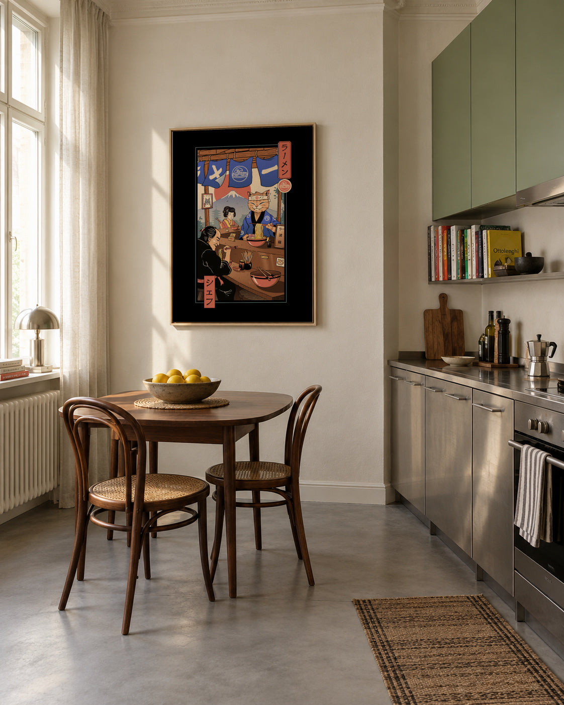 Ramen Meowster - Framed canvas in an interior