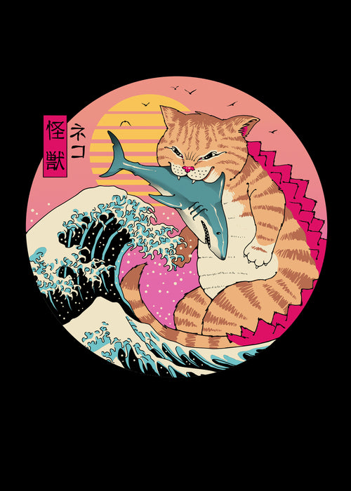 Neko Wave Kaiju By Vincent Trinidad Art - Unframed art print