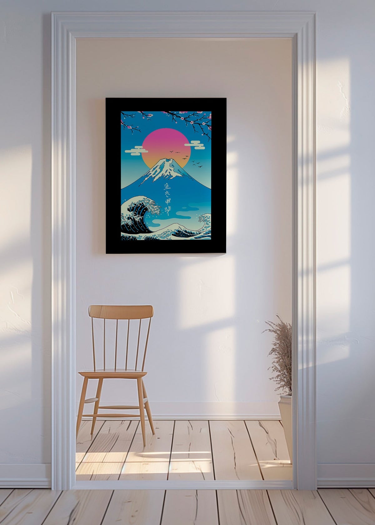 Ilustración japonesa del Monte Fuji y ola icónica – Canvas