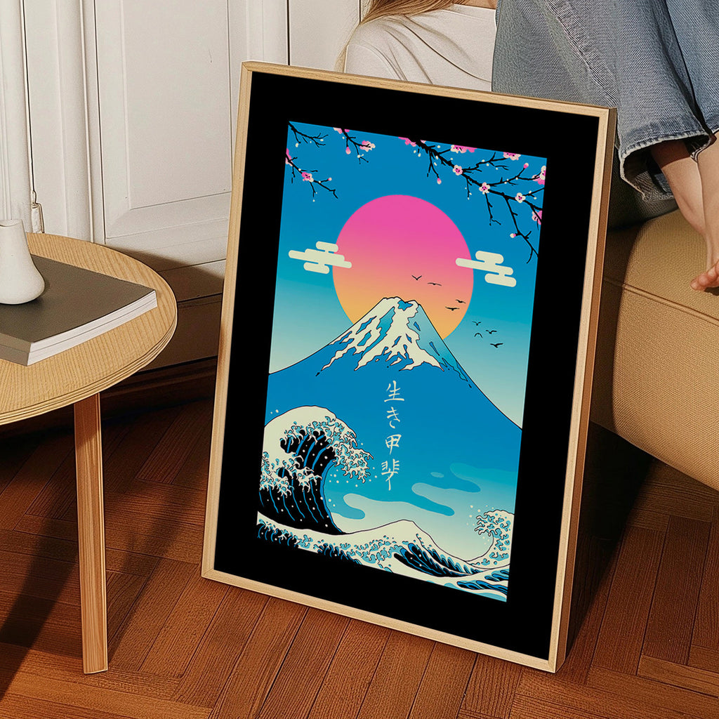 Ilustración japonesa del Monte Fuji y ola icónica – Product1