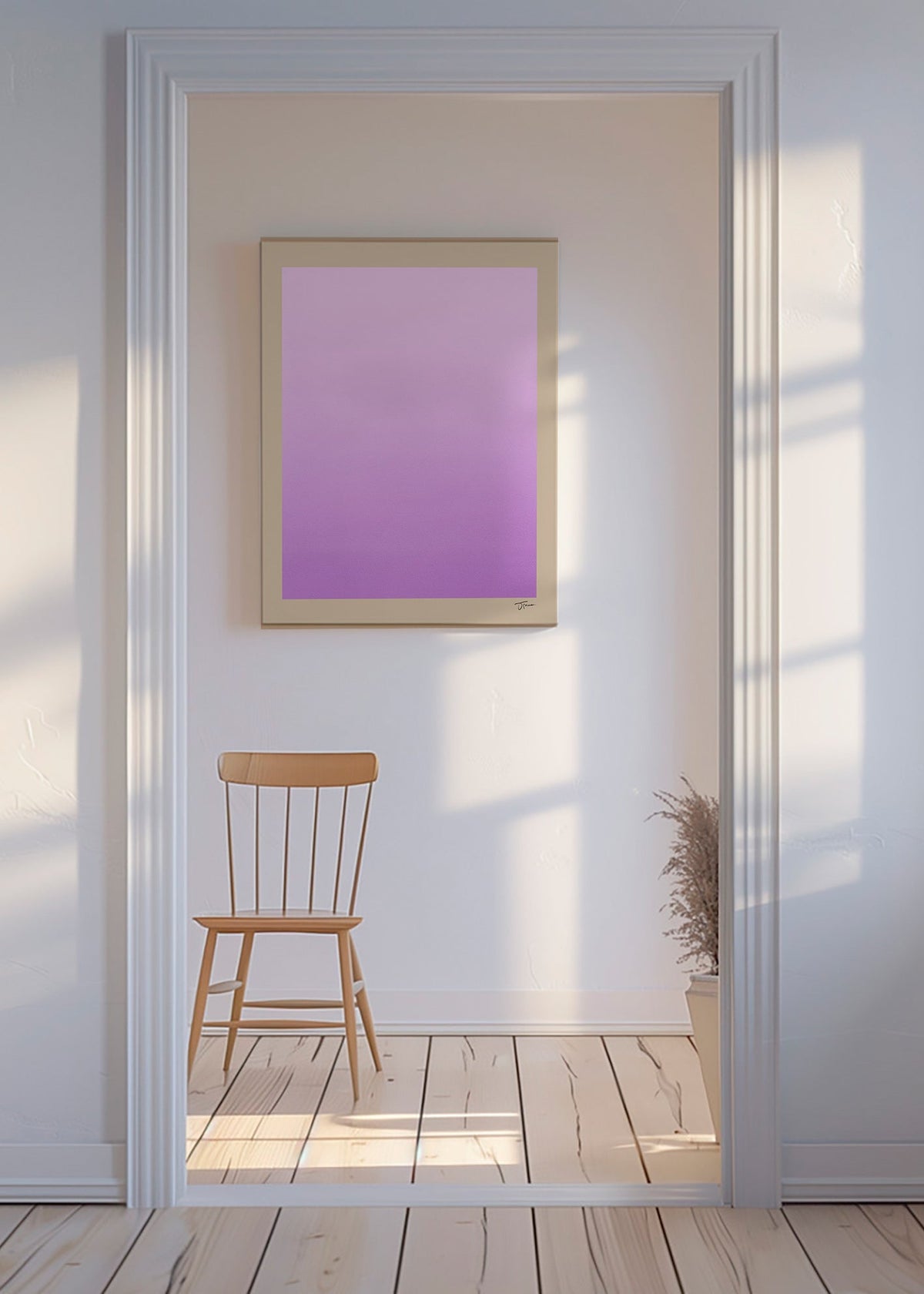 Cuadro abstracto degradado lavanda vertical – Canvas