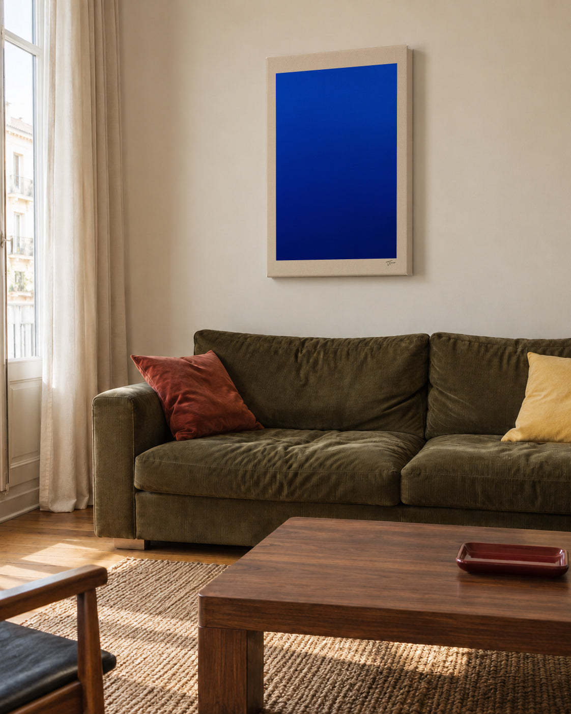 Deep Ocean - Unframed canvas in an interior